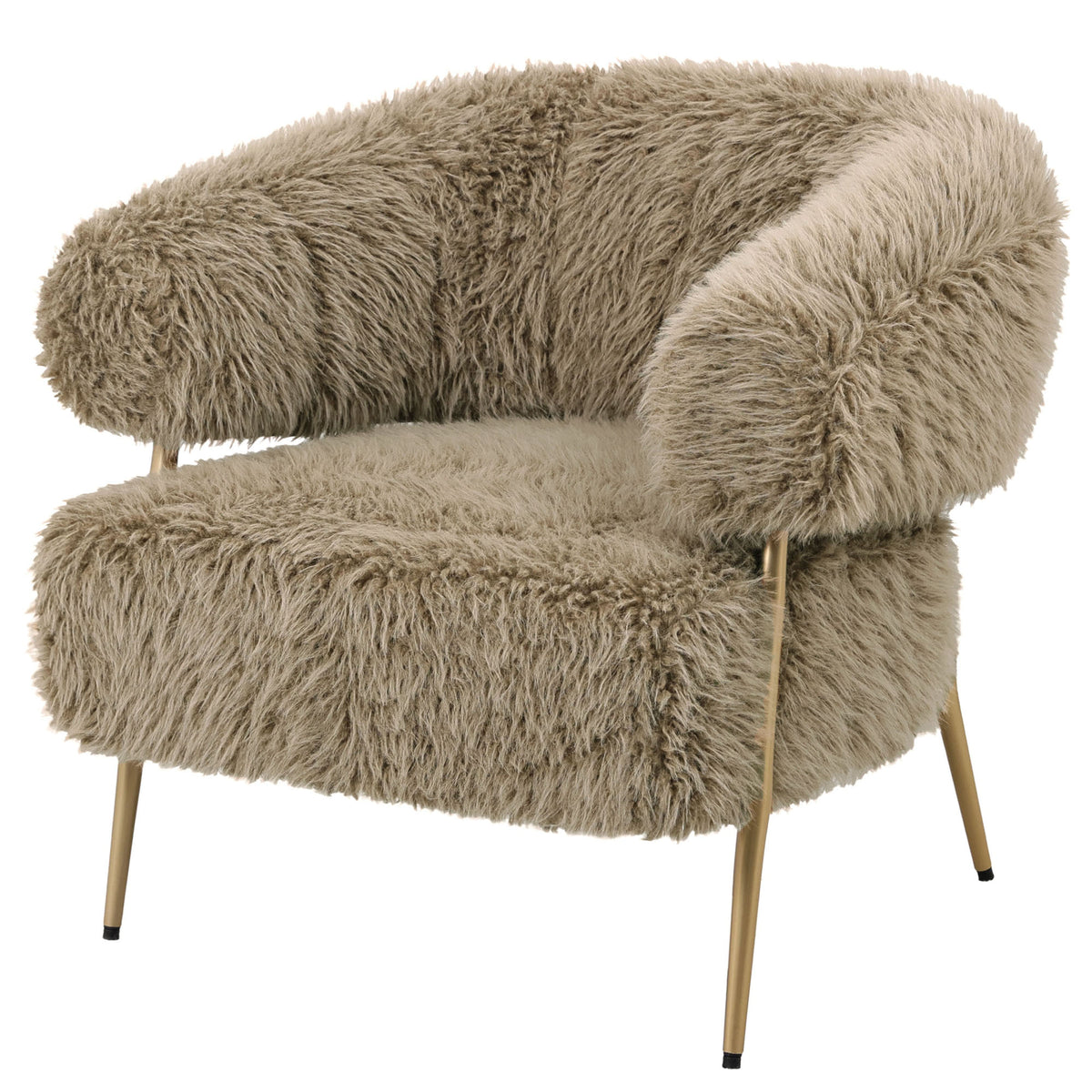 Hair brown powder-coated iron armchair