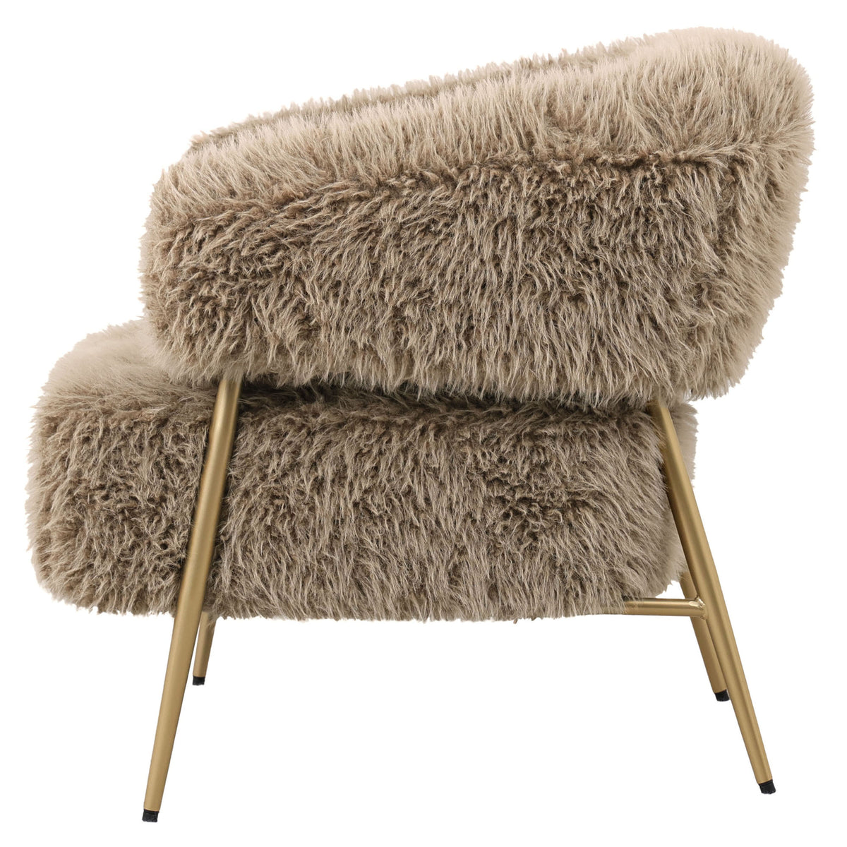 Hair brown powder-coated iron armchair