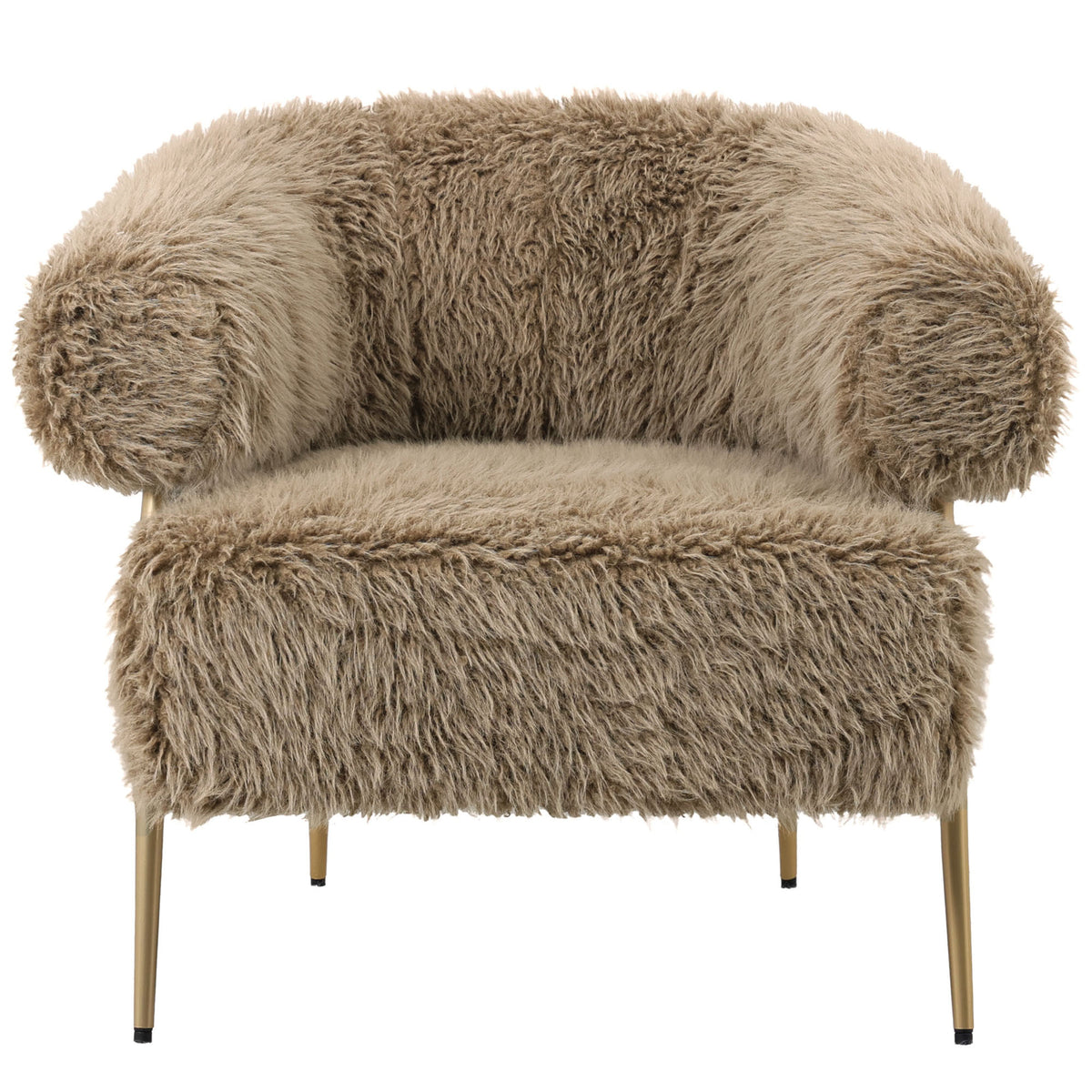 Hair brown powder-coated iron armchair
