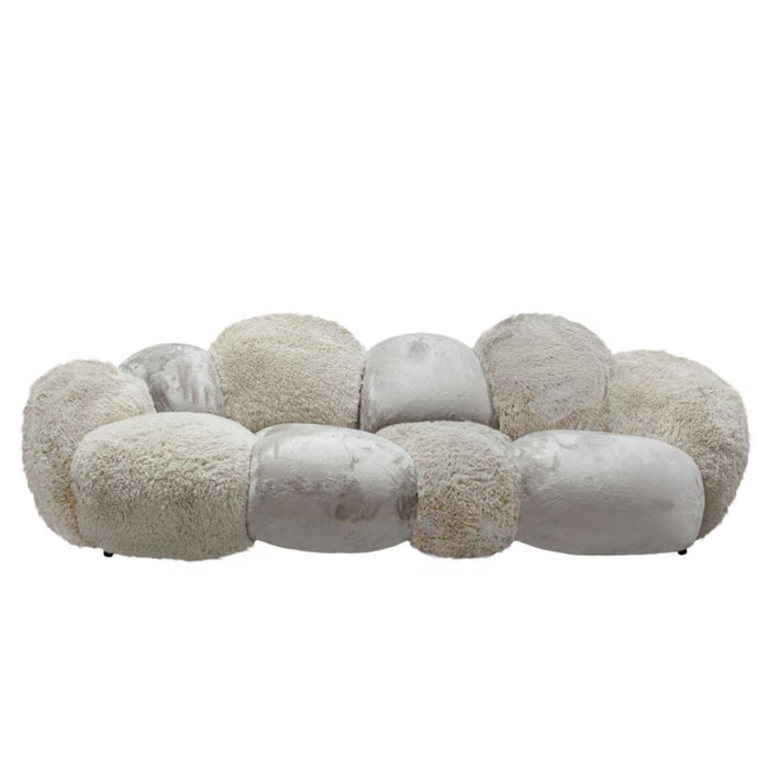 Lush Beige Curved Cloud Sofa