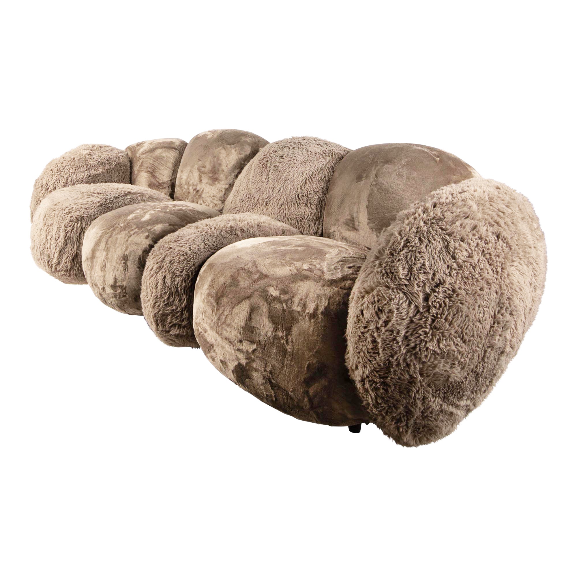Lush Taupe Curved Cloud Sofa