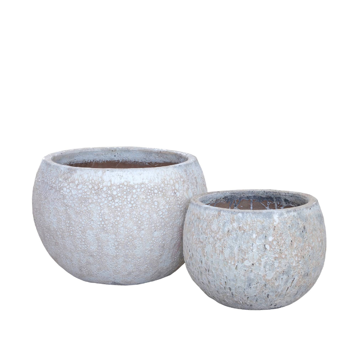 Caedyn white glazed ceramic planter