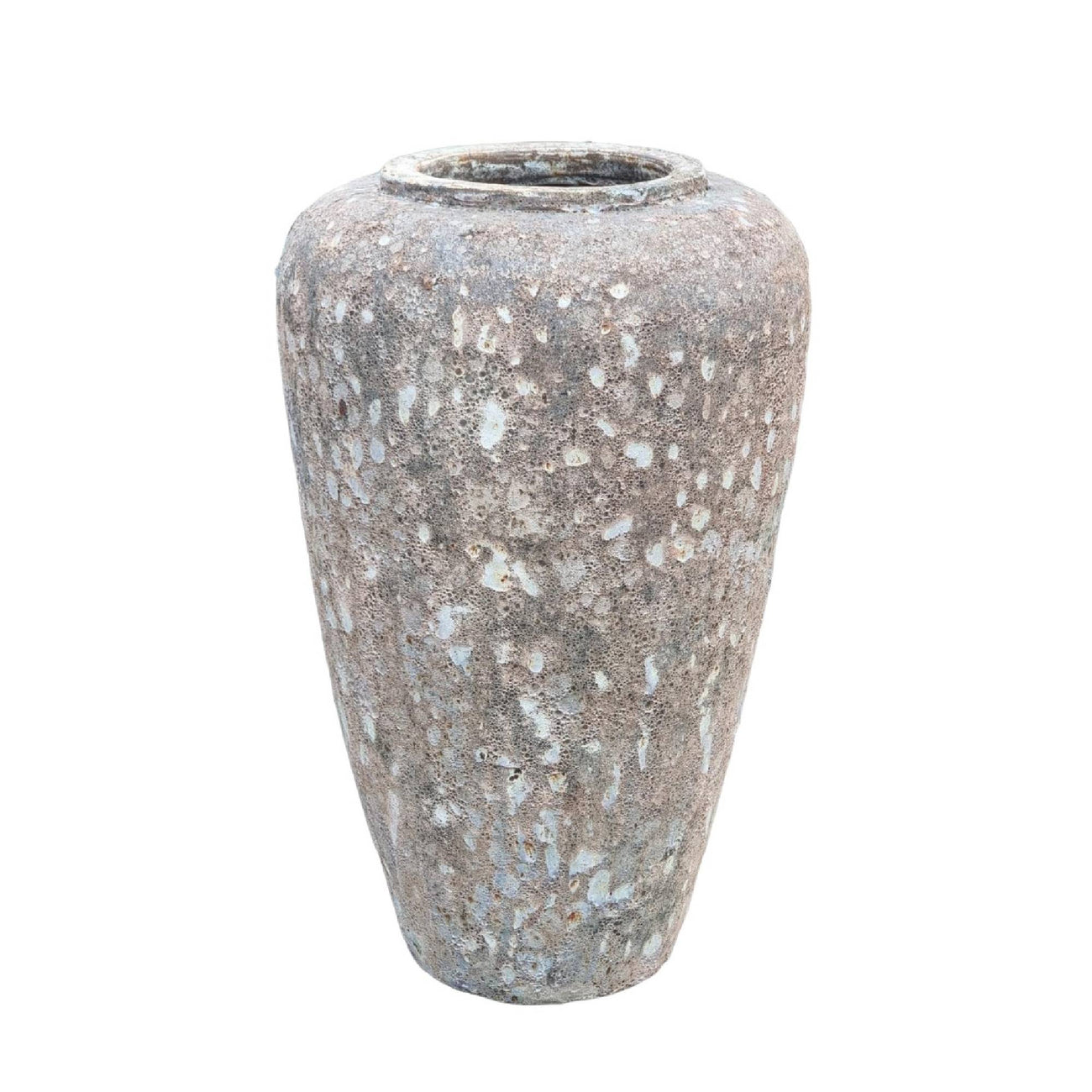 Jossilyn cream rough ceramic floor planter