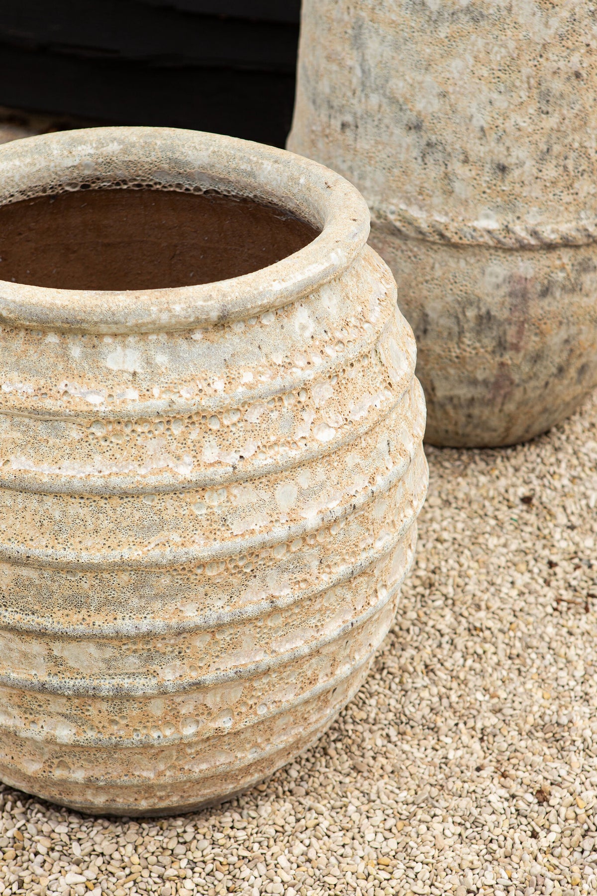Maeghan white glazed ceramic planter