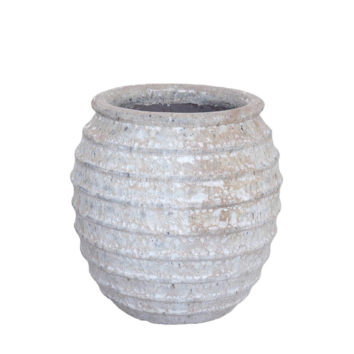 Maeghan white glazed ceramic planter