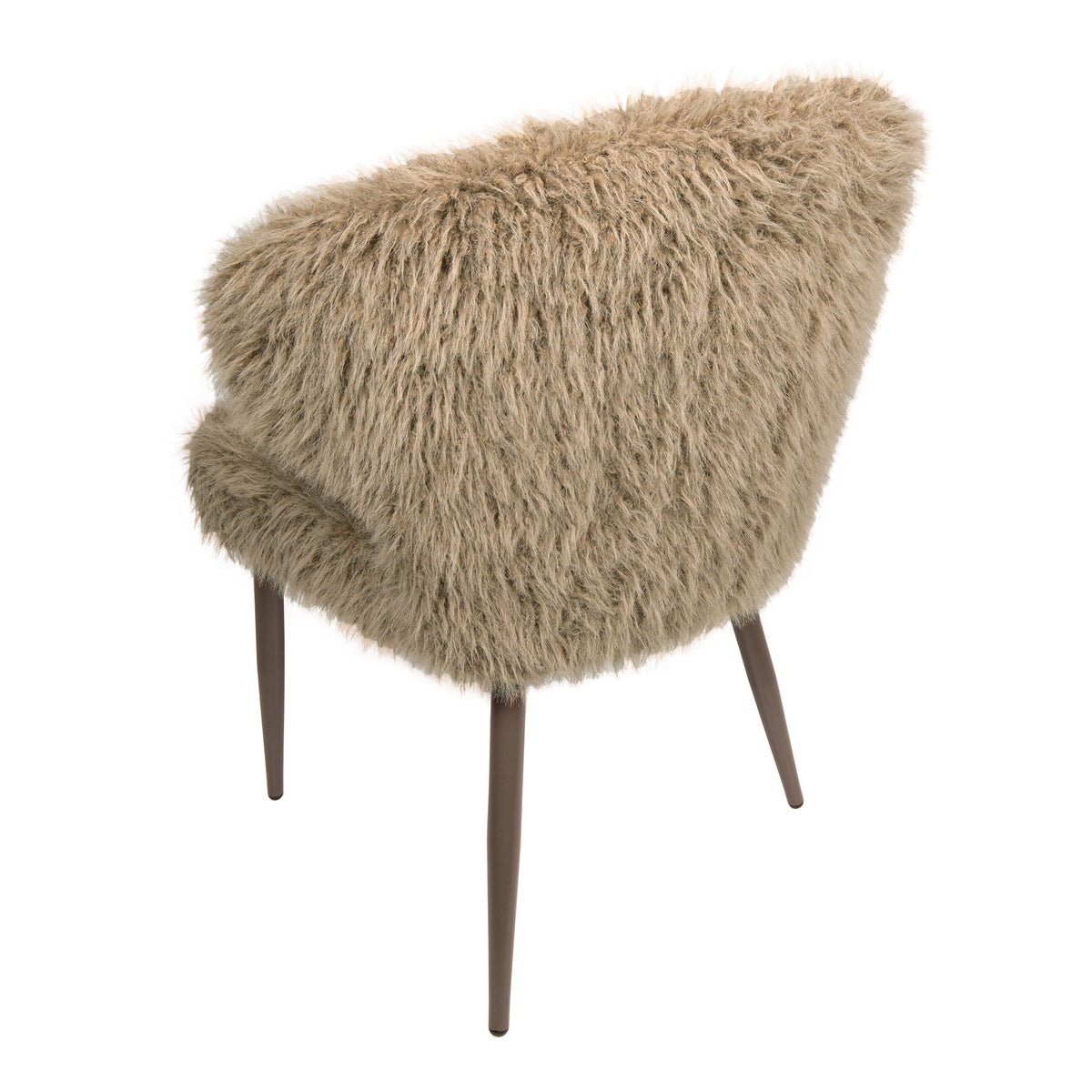 Ares brown upholstered in faux-fur fabric dining chair