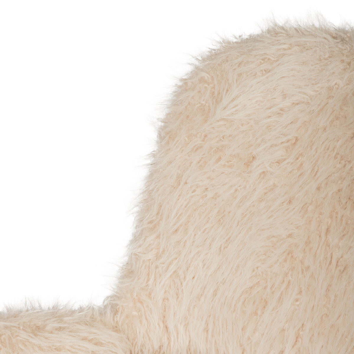 Leander beige upholstered in faux-fur fabric dining chair