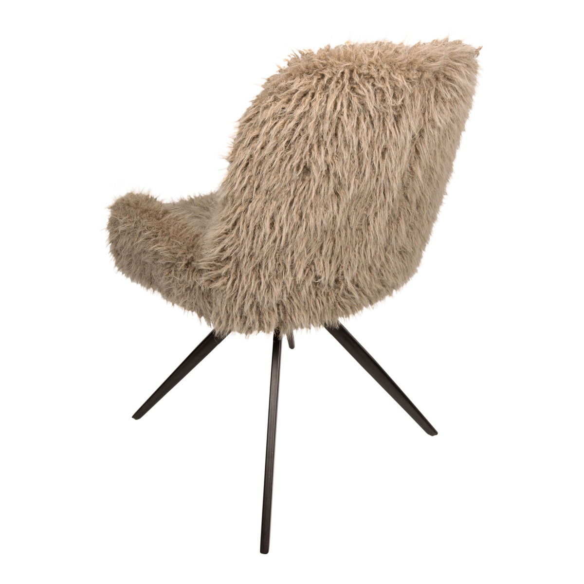 Leander brown upholstered in faux-fur fabric dining chair