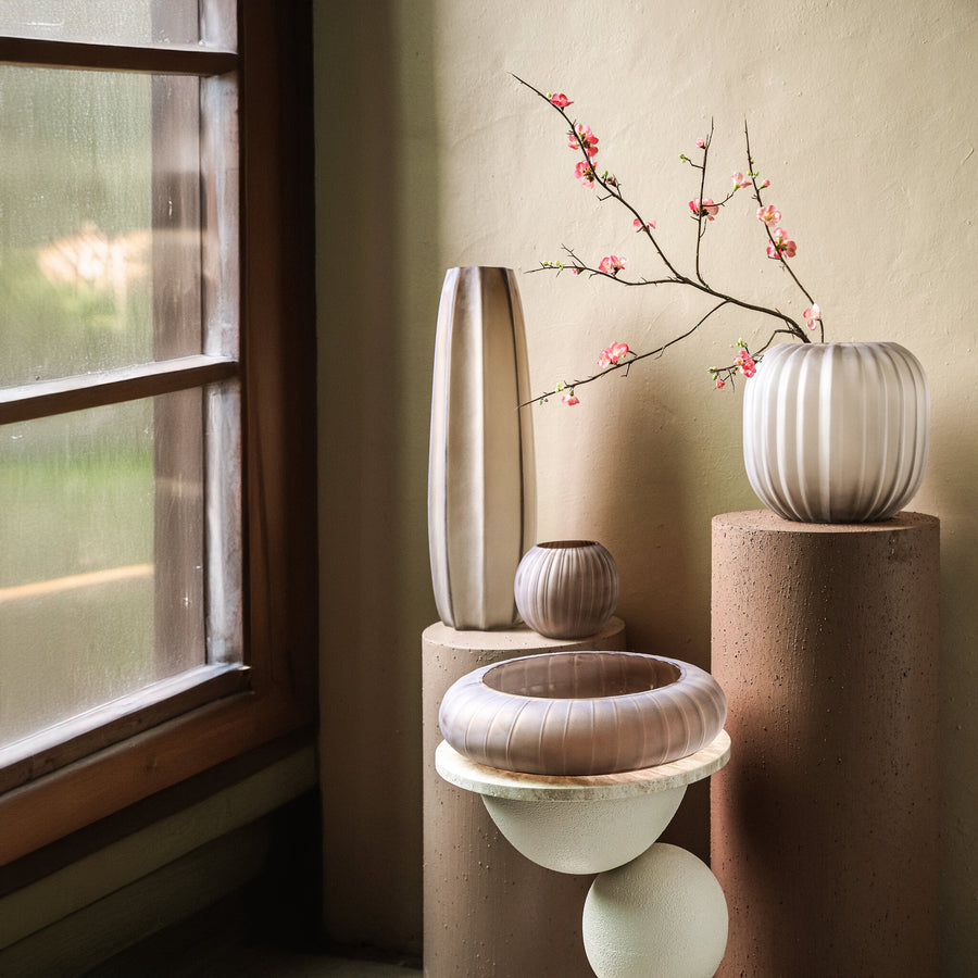 Levente sand hand-blown glass vase