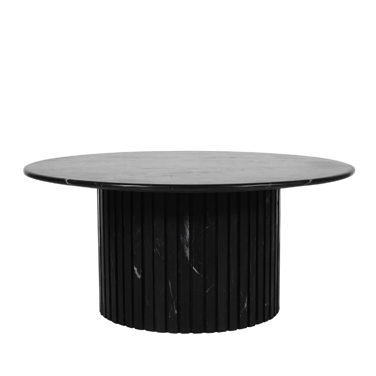 Neelim black marble ribbed base coffee table