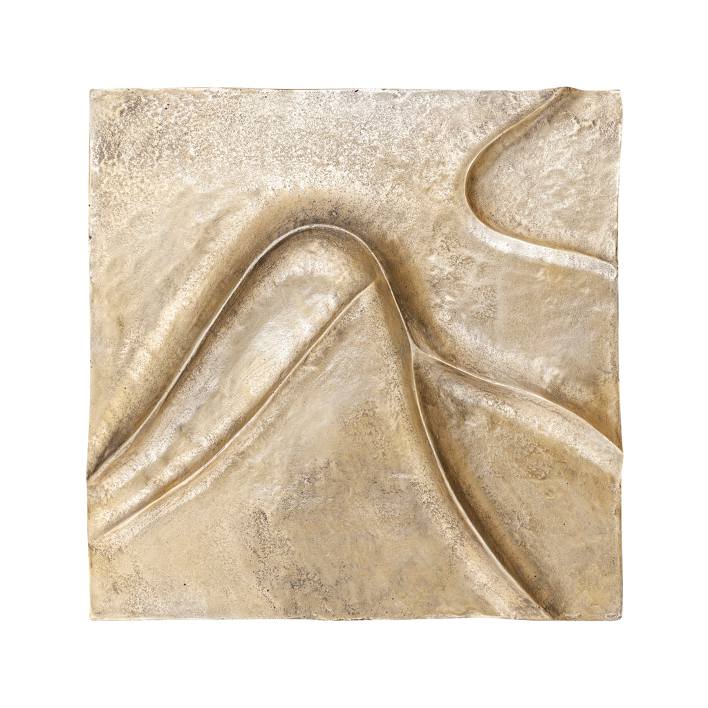 Gihan Cast Aluminium Wave Lines Wall Panel - Gold