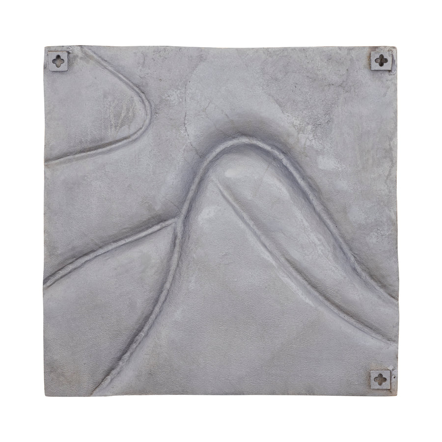 Gihan black cast aluminium wall panel with wave lines, large