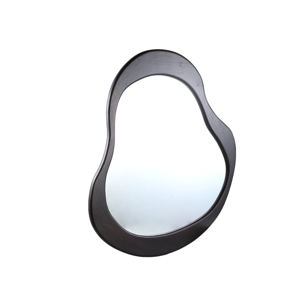 Barragh brown organic-shaped solid wood mirror