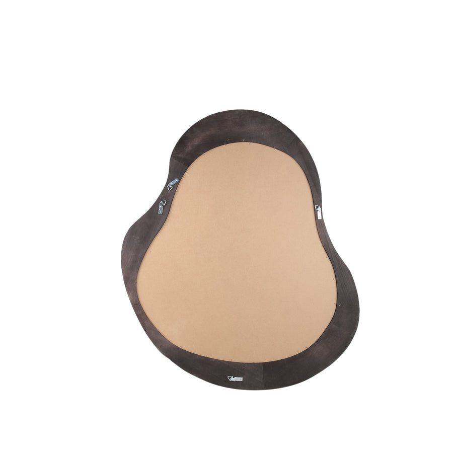 Barragh brown organic-shaped solid wood mirror