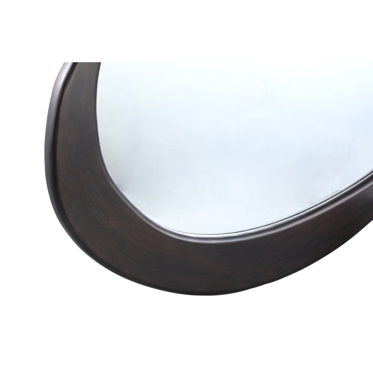 Barragh brown organic-shaped solid wood mirror