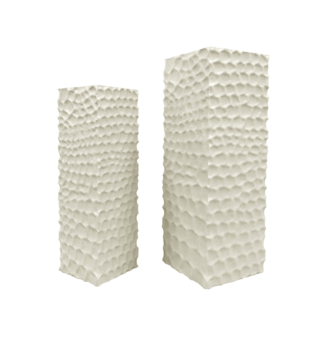 Isaiah white textured pedestal, tall