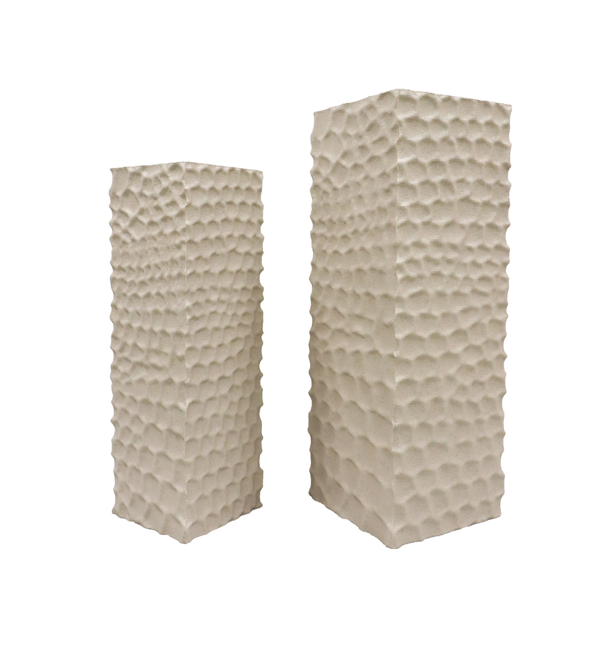 Isaiah cream textured pedestal, tall