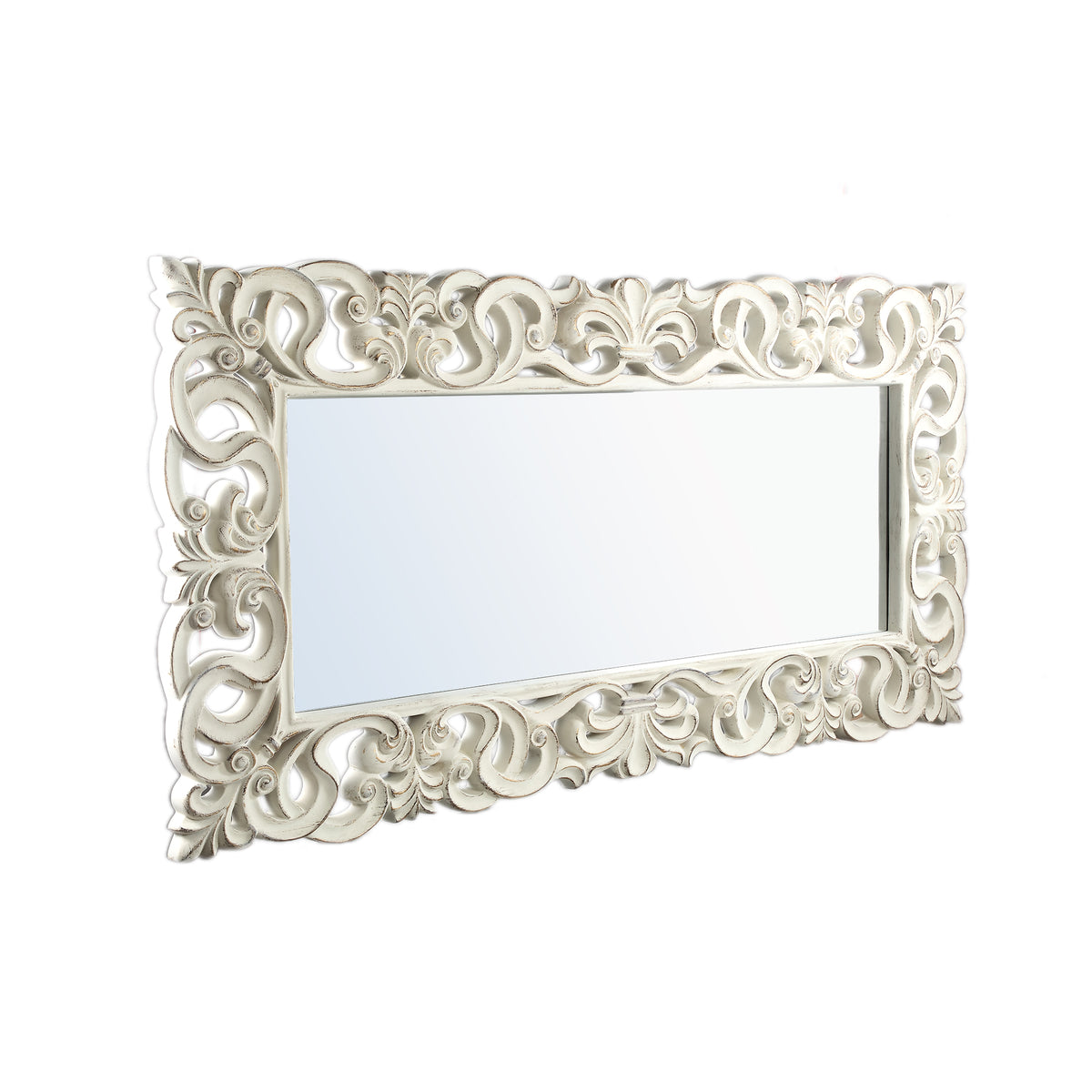 Morrigan white classical rectangular mirror