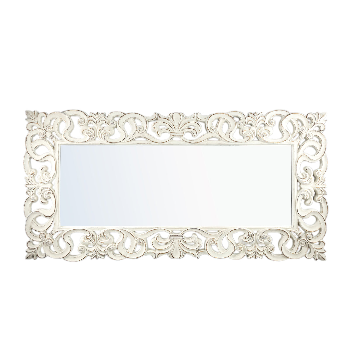 Morrigan white classical rectangular mirror