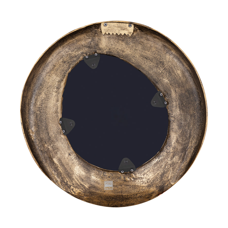 Daweson gold open round cast aluminium mirror