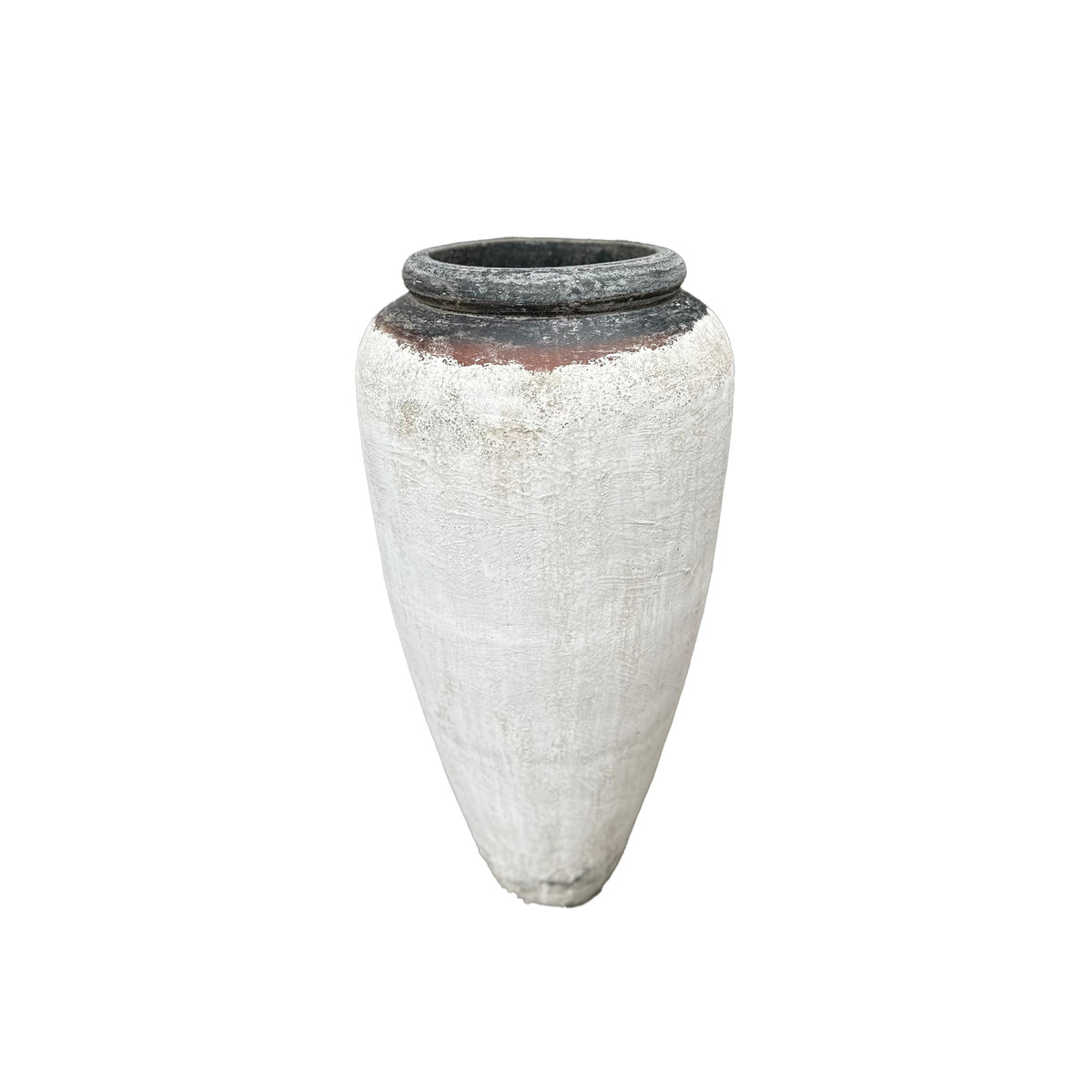 Kajetan white tall round GRC pot, large