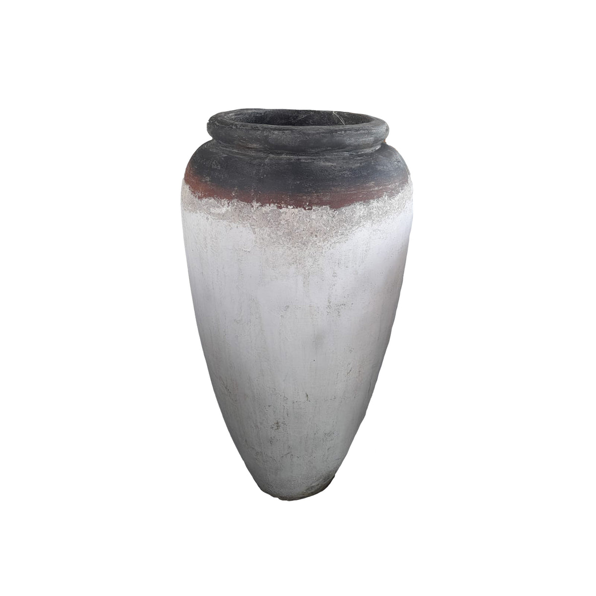 Kajetan white tall round GRC pot, small