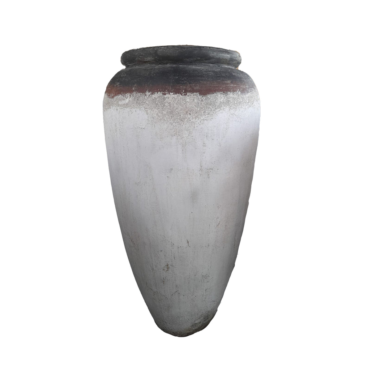 Kajetan white tall round GRC pot, small