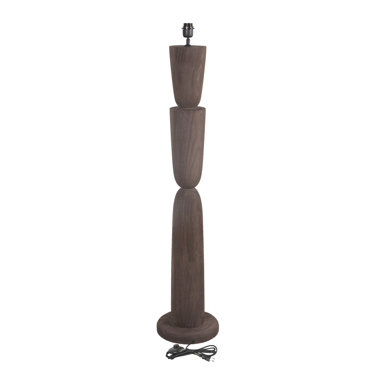 Lorinne brown layered mango wood floor lamp