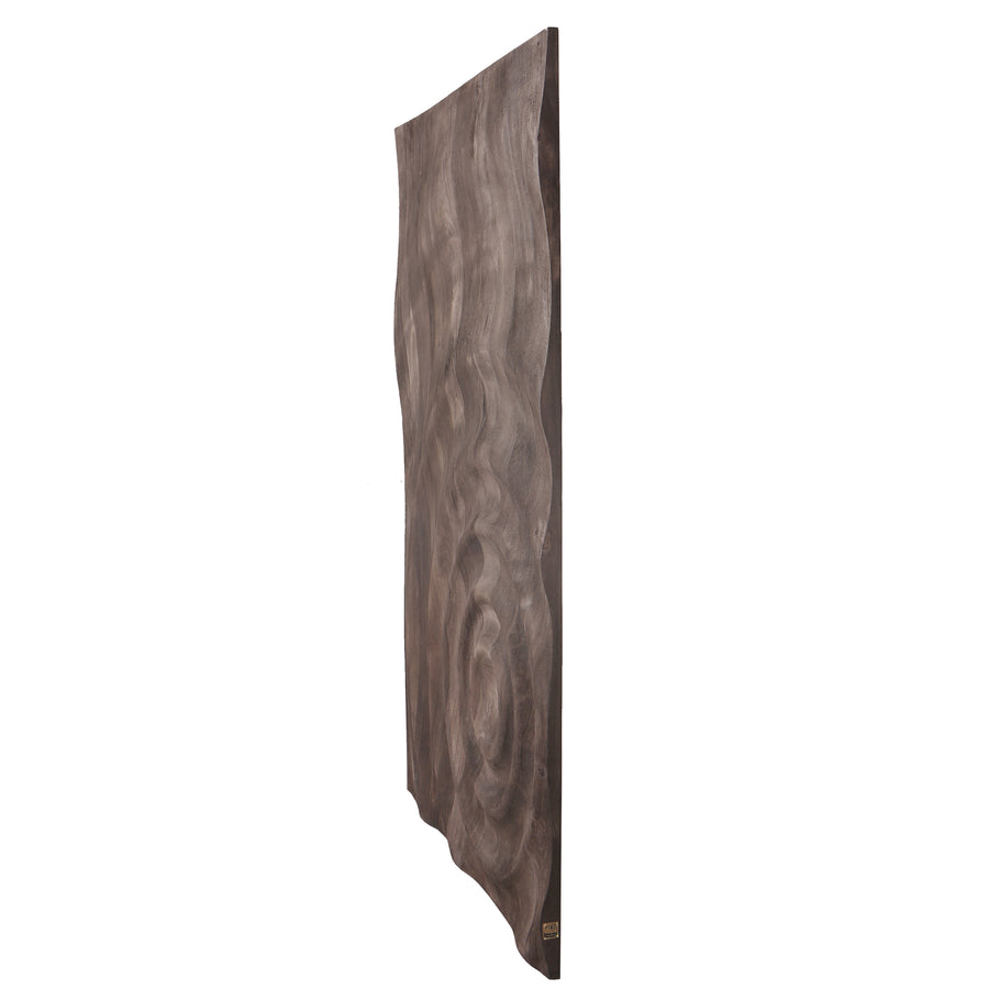 Mattin brown mango wood relief wall panel