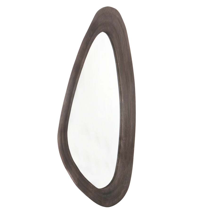 Santin brown organic triangle mango wood mirror