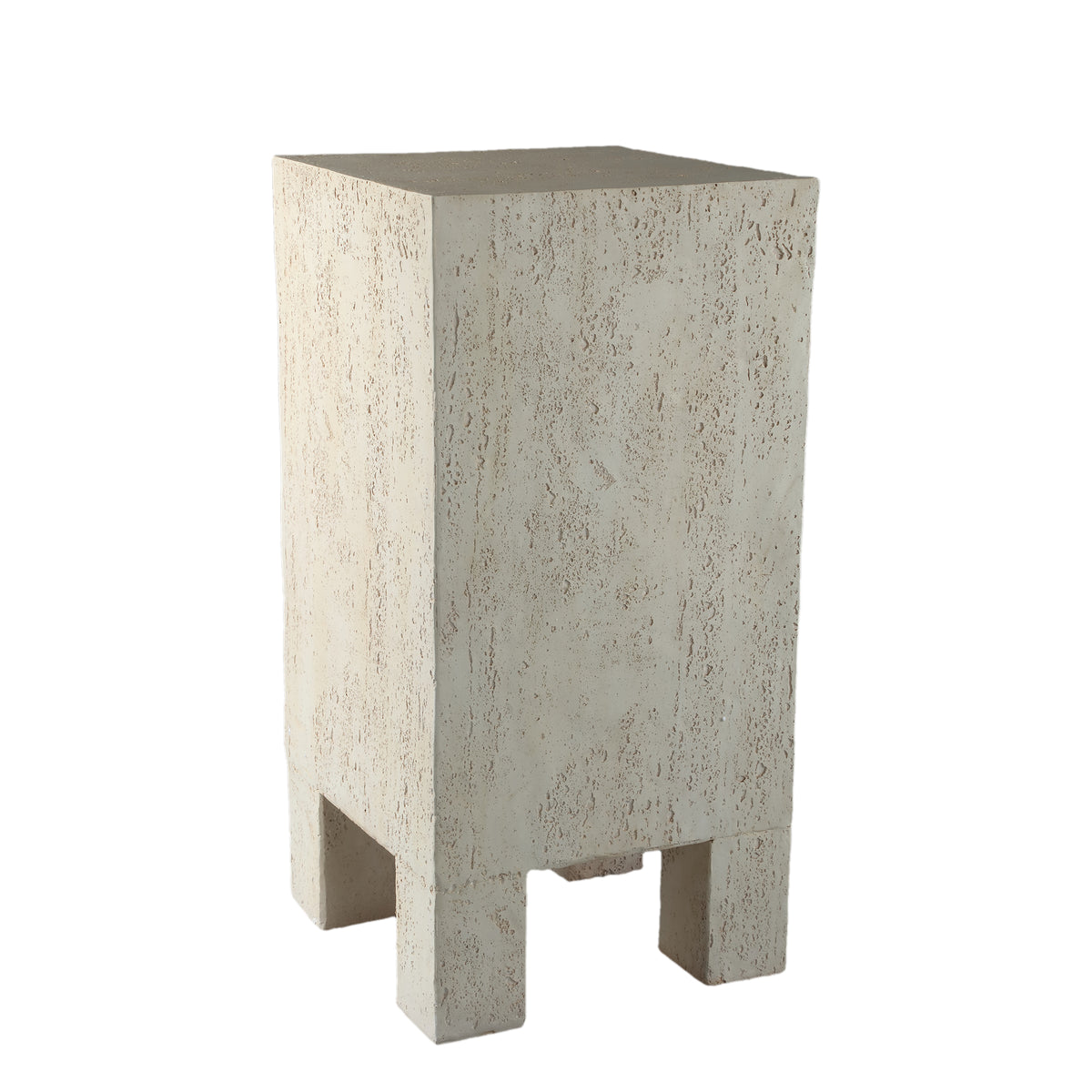 Chandar cream stone rectangular side table