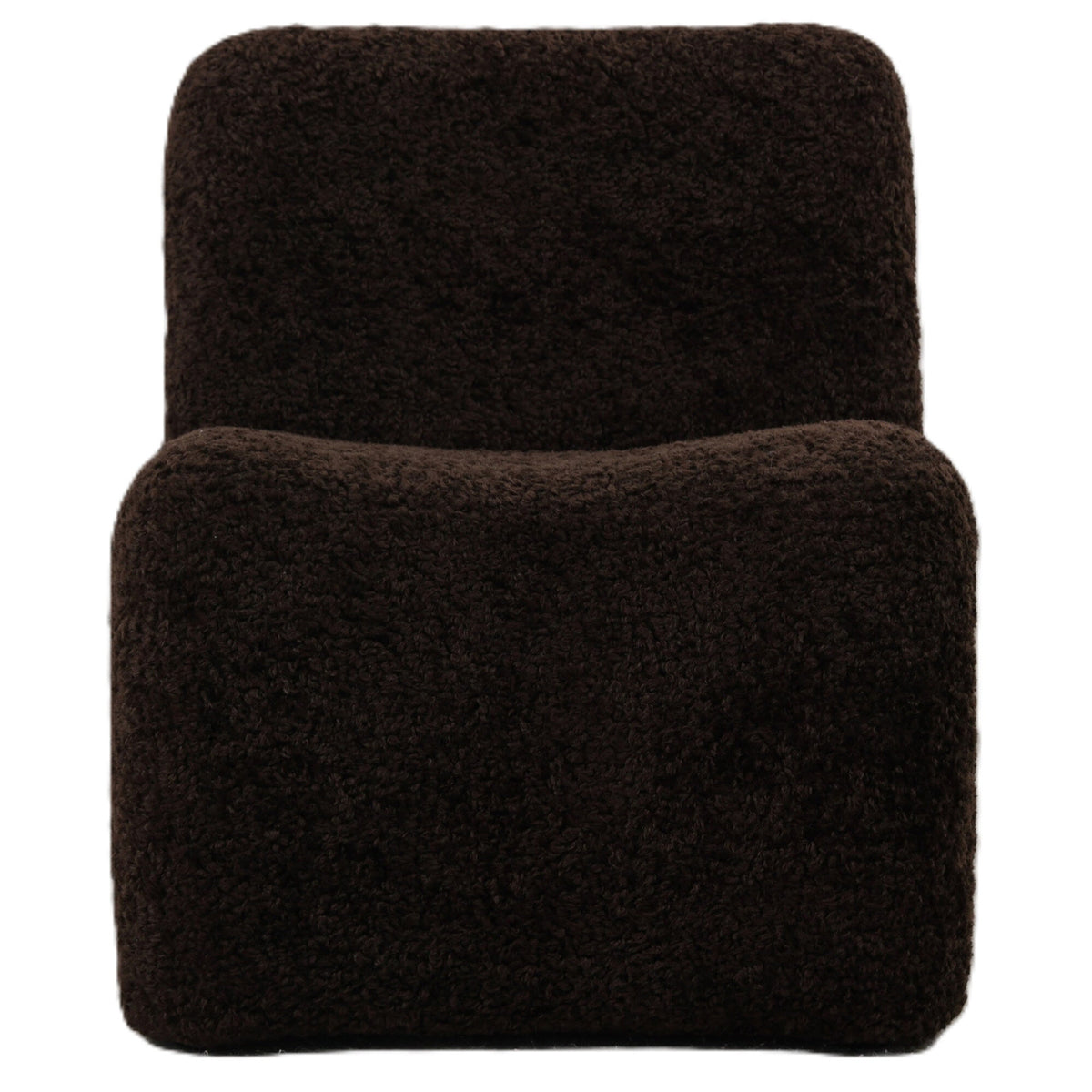 Oslo brown teddy fabric armchair, compact