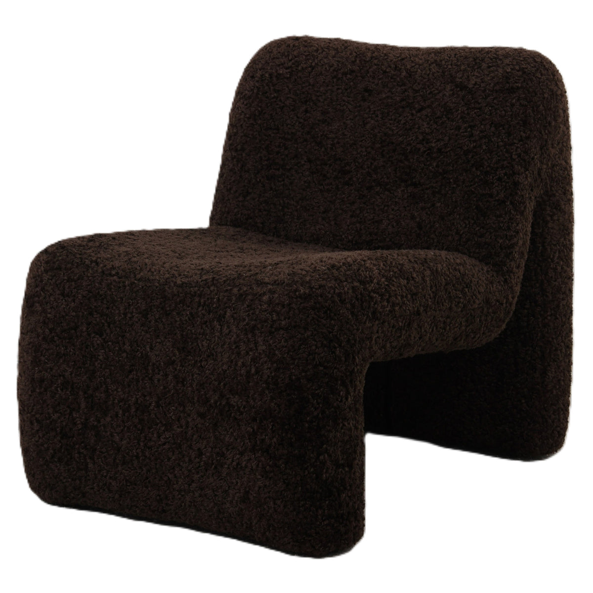 Oslo brown teddy fabric armchair, compact