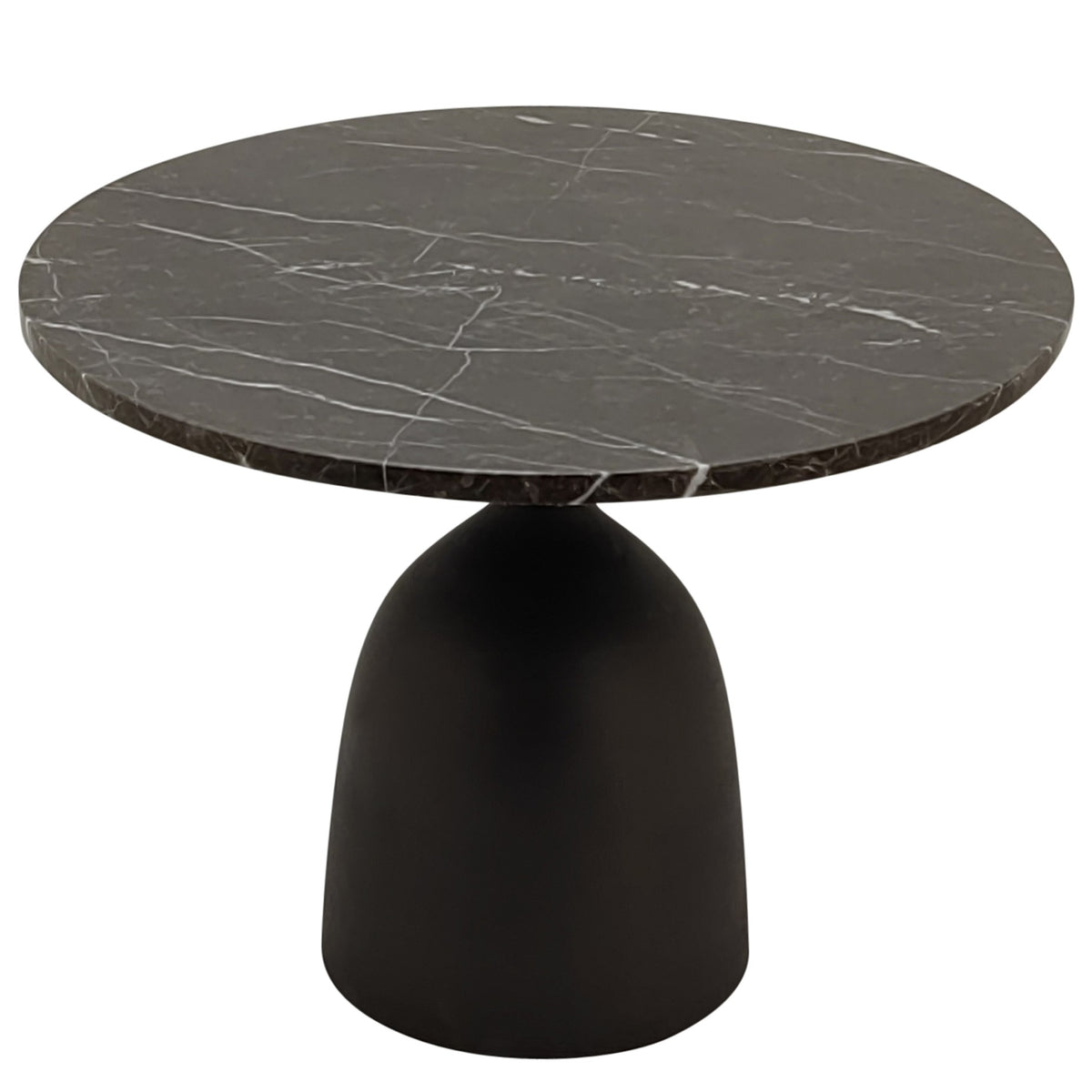 Patras brown marble side table, round