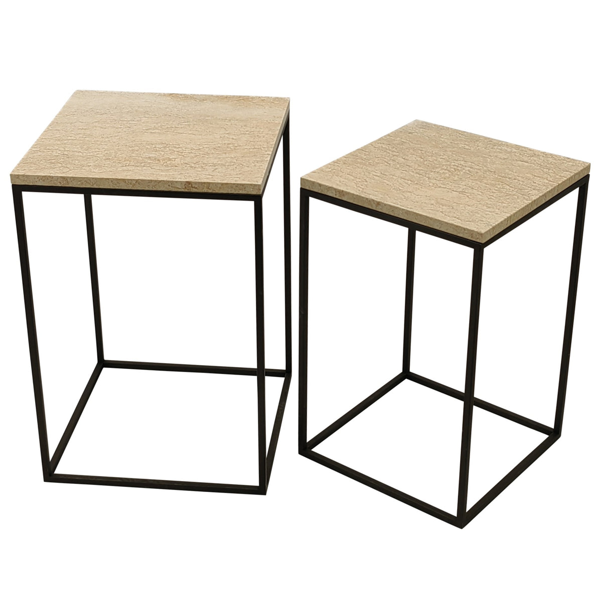 Volos cream marble side table set of two