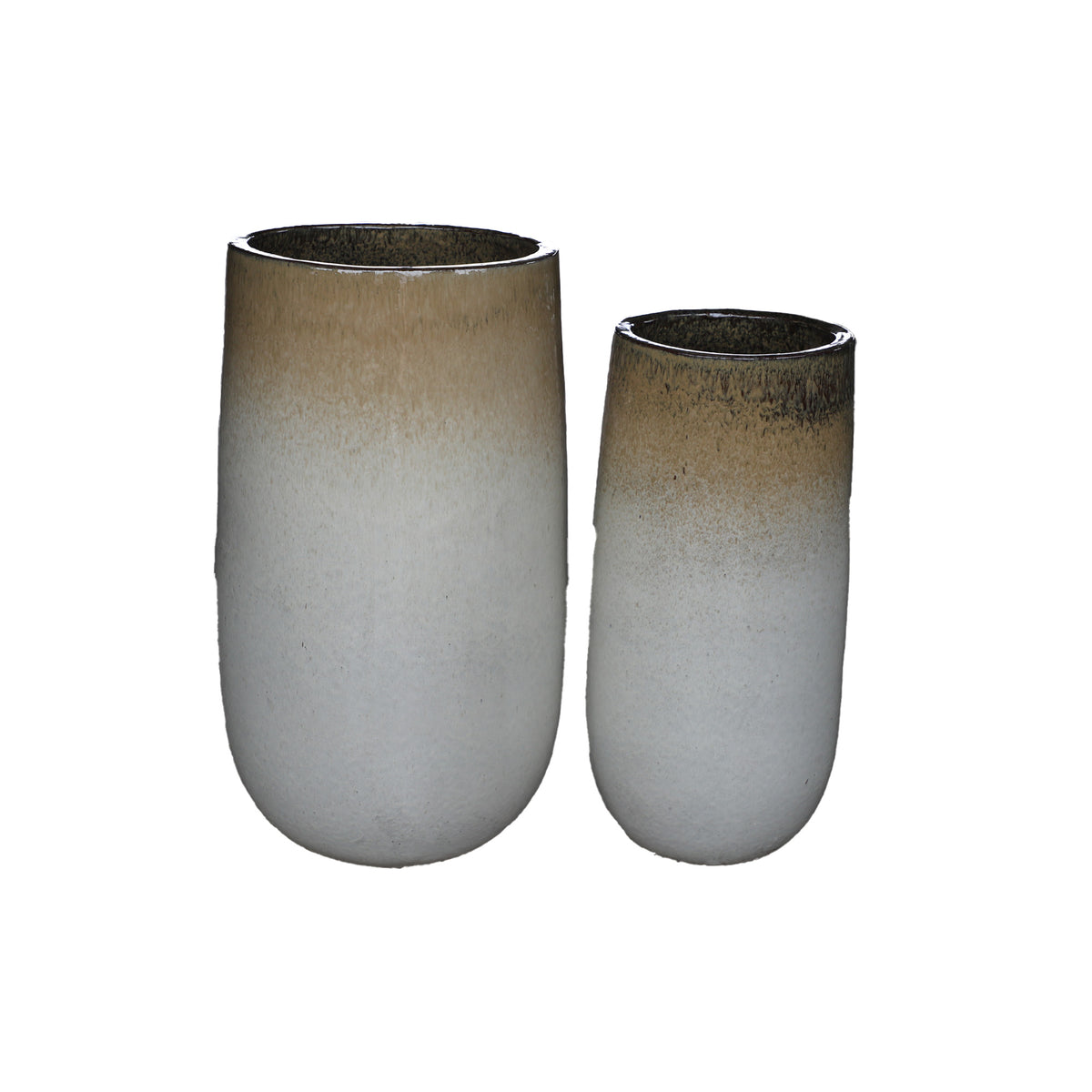 Raya cream tall glazed ceramic pot