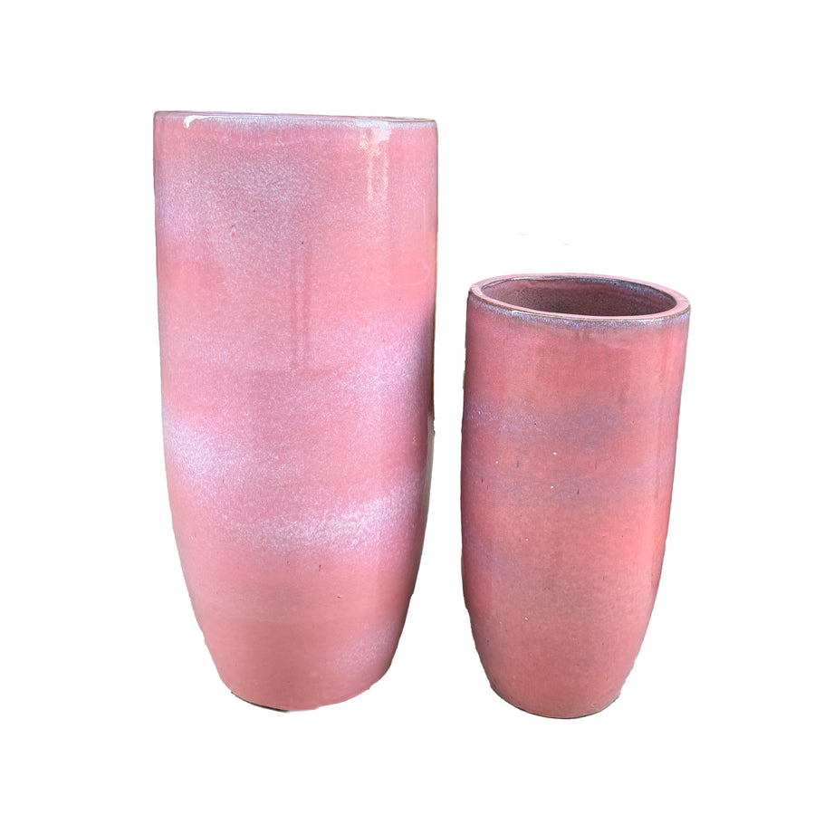 Dezzel pink tall glazed ceramic pot
