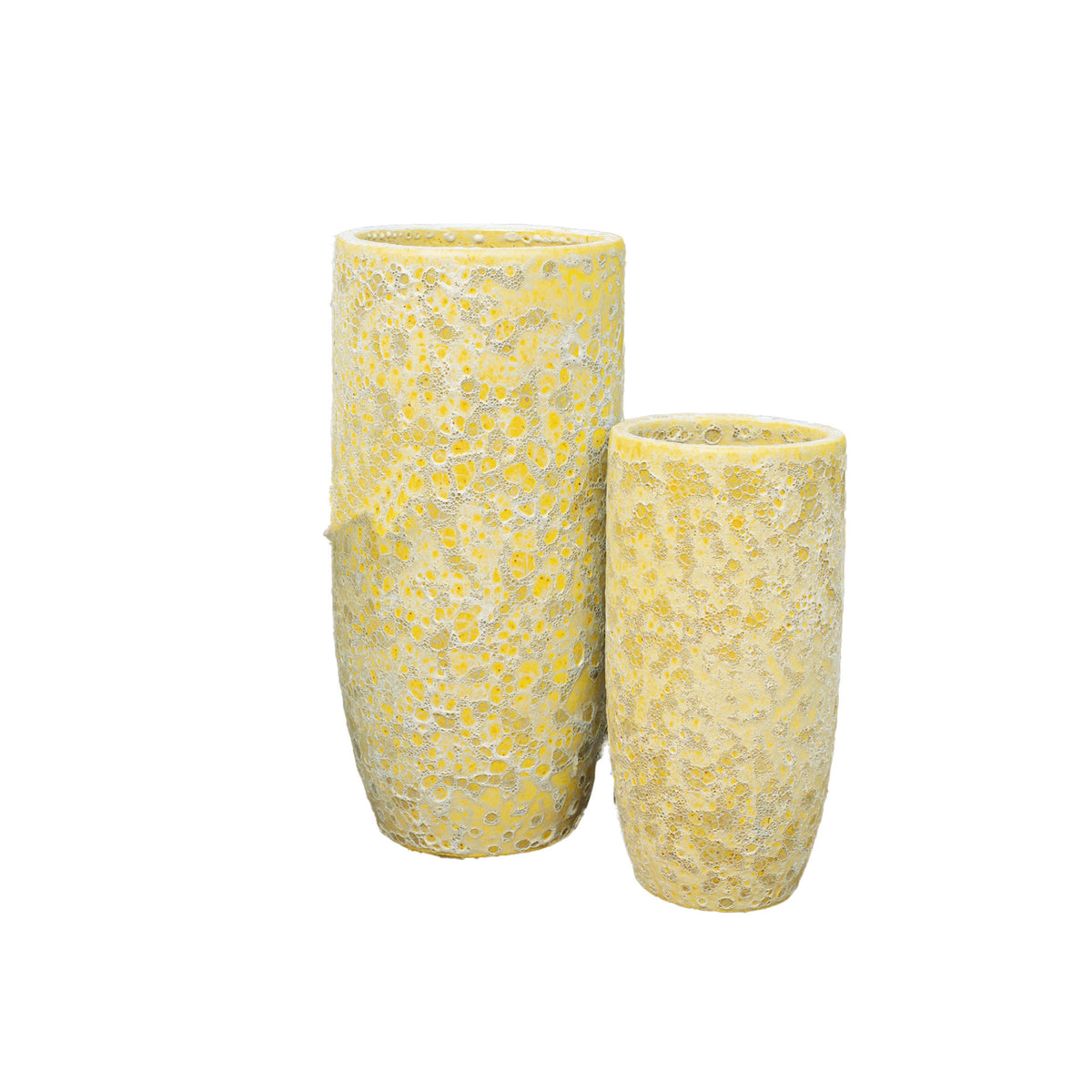 Dezzel yellow tall glazed ceramic pot