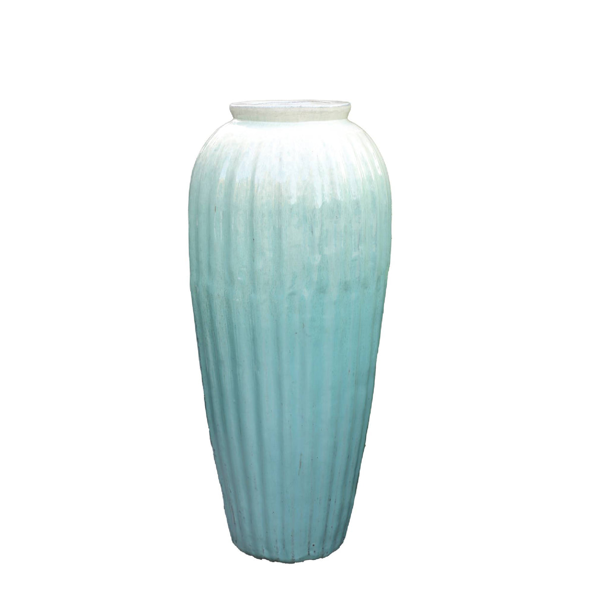 Mellisa turquoise ombre glazed ceramic pot, tall