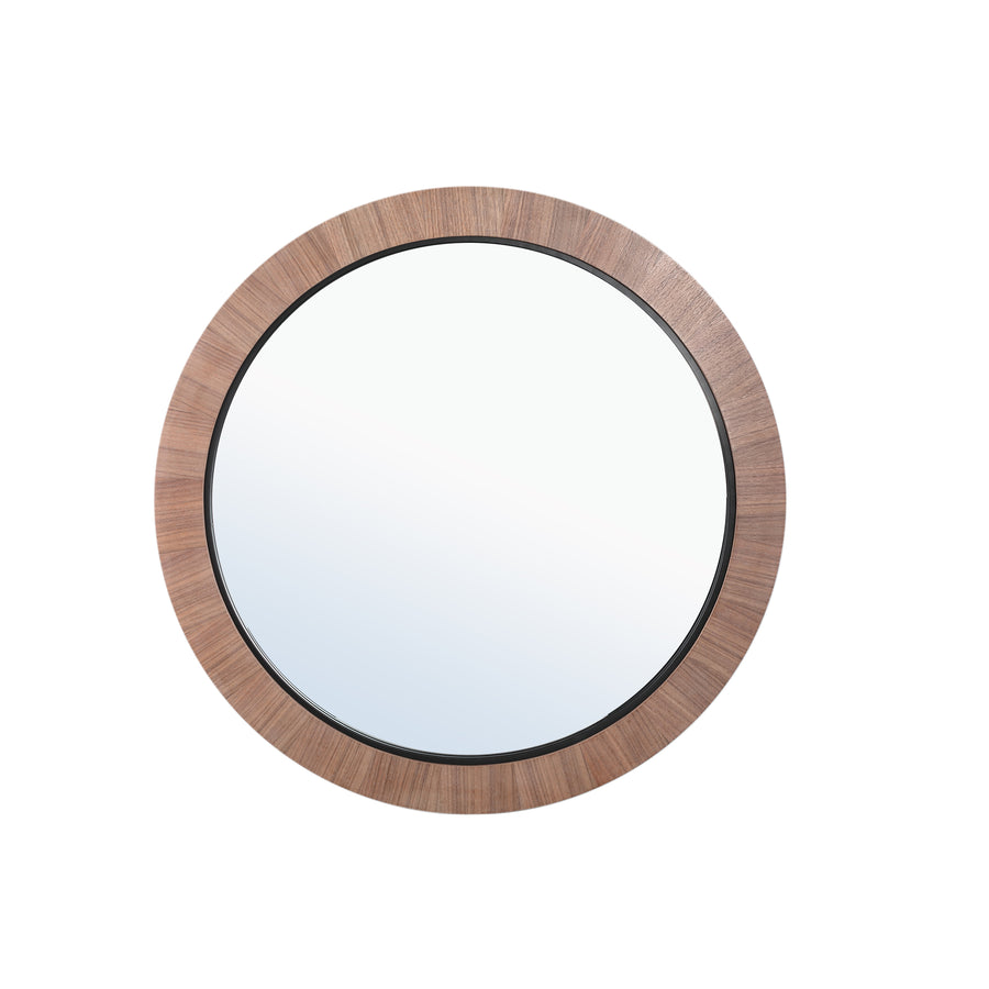 Tiess Round Veneer Mirror - Natural
