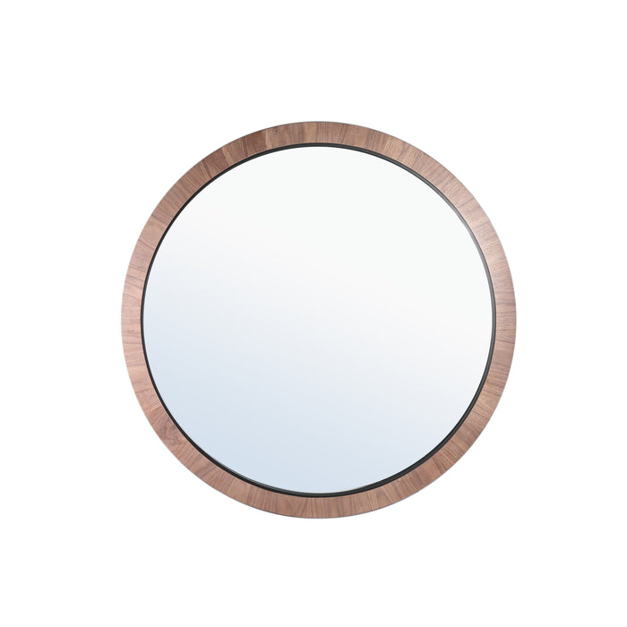 Tiess natural round wood veneer mirror, large
