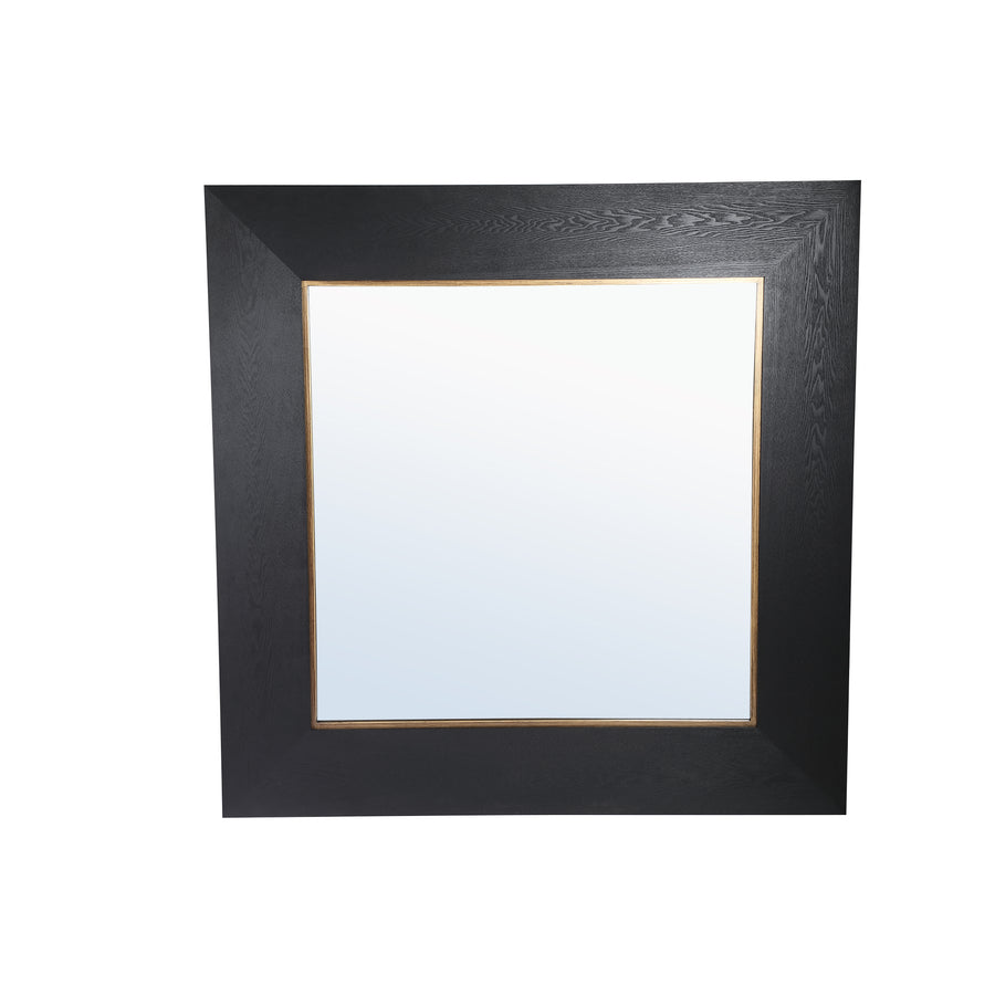 Tiess Gold-Rim Square Mirror - Black