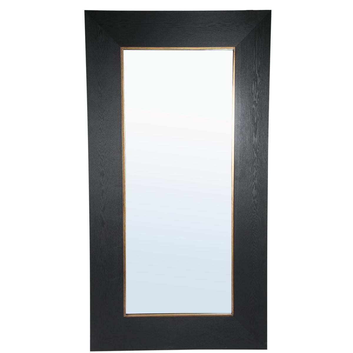 Tiess Gold-Rim Rectangle Mirror - Black