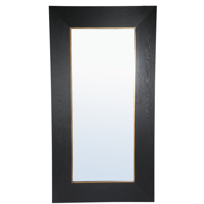 Tiess Gold-Rim Rectangle Mirror - Black
