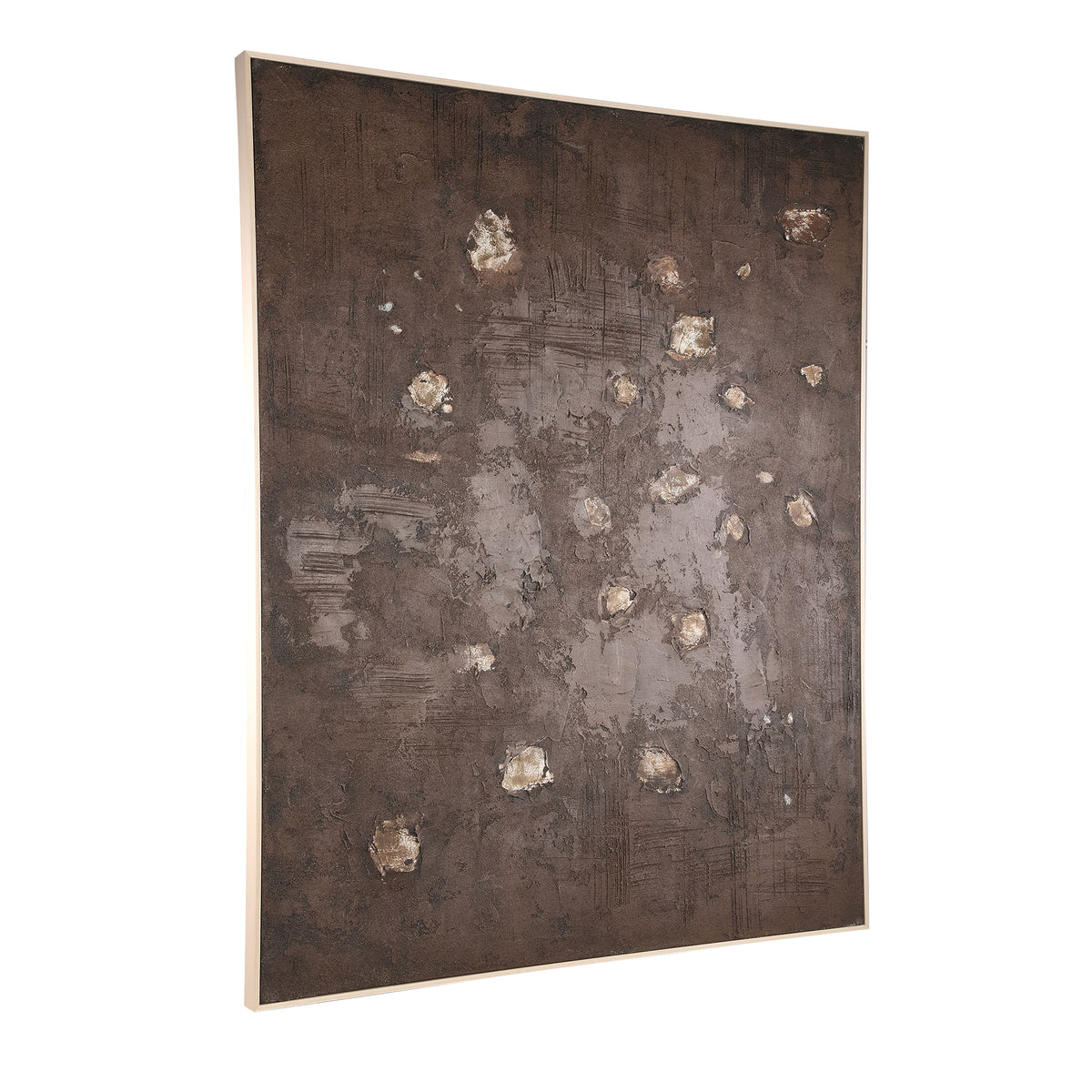 Porty brown canvas wall art with cream pattern
