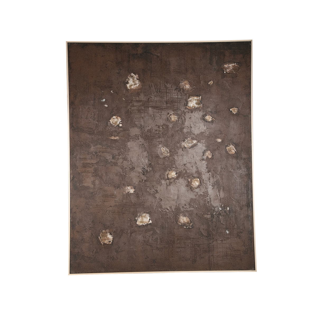 Porty brown canvas wall art with cream pattern