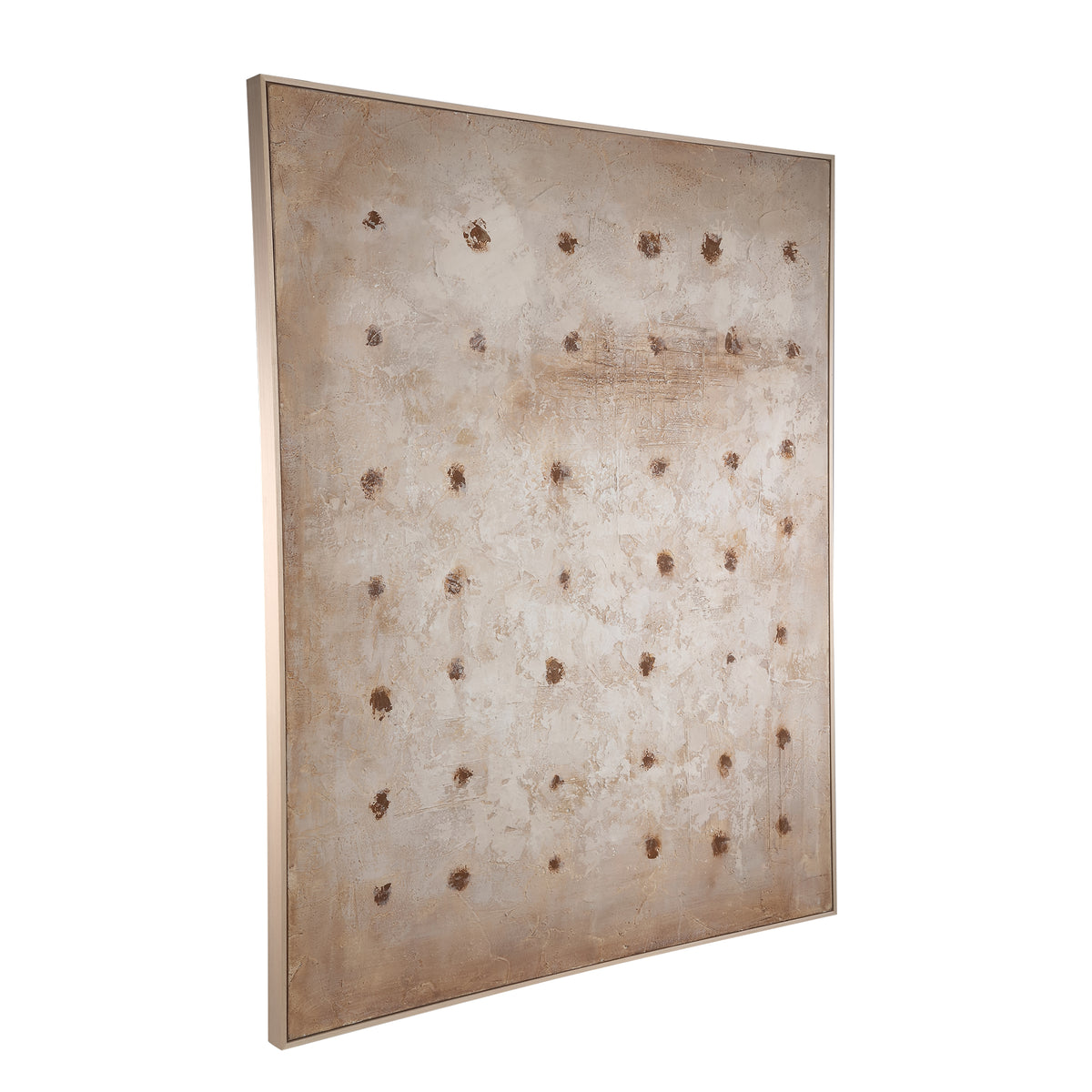 Porty cream canvas wall art with brown pattern