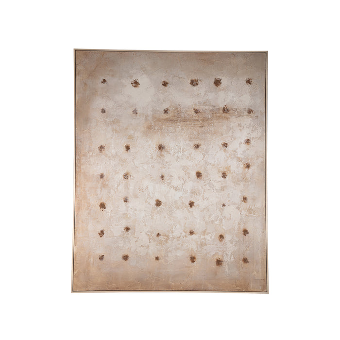 Porty cream canvas wall art with brown pattern