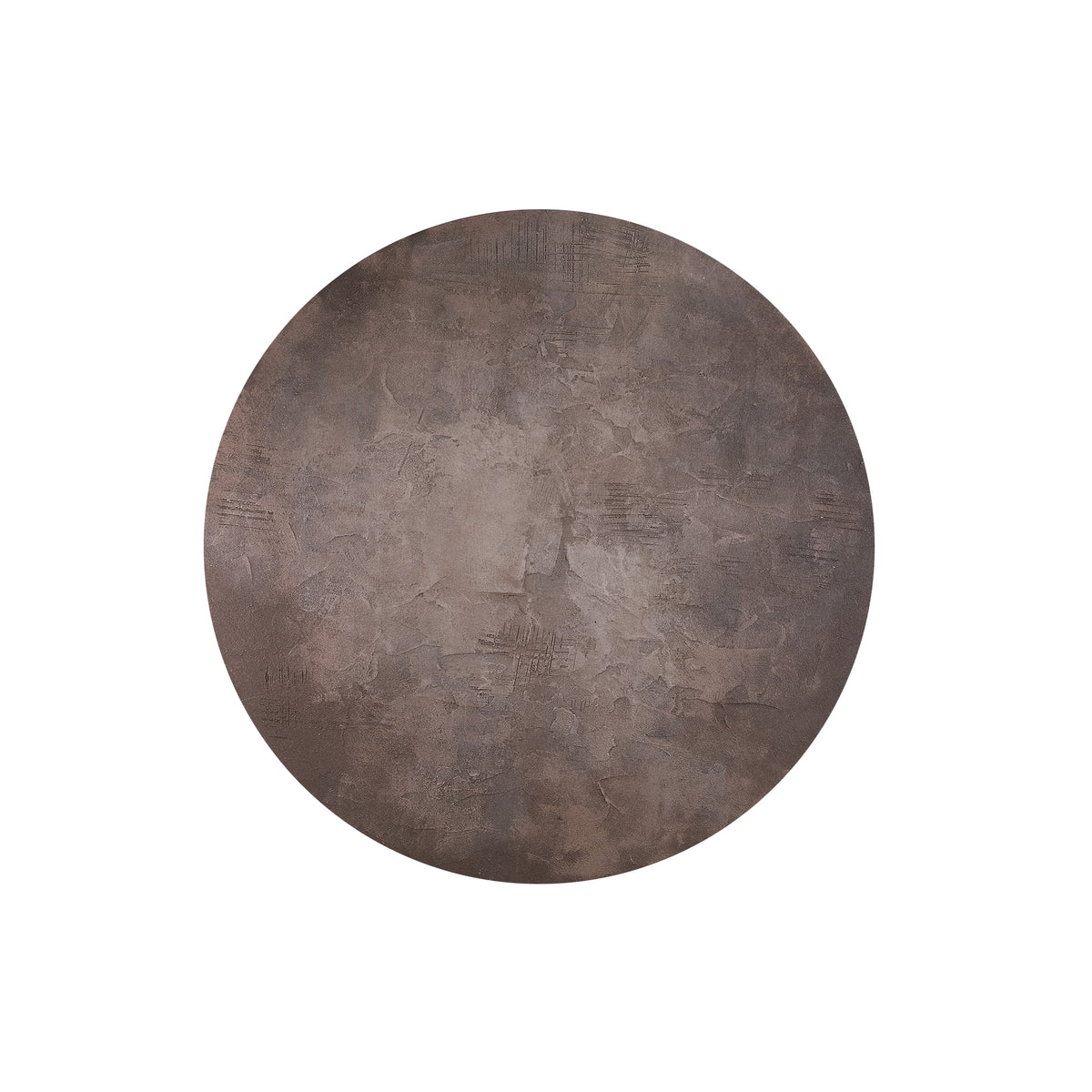 Kemp brown textured round canvas art, large