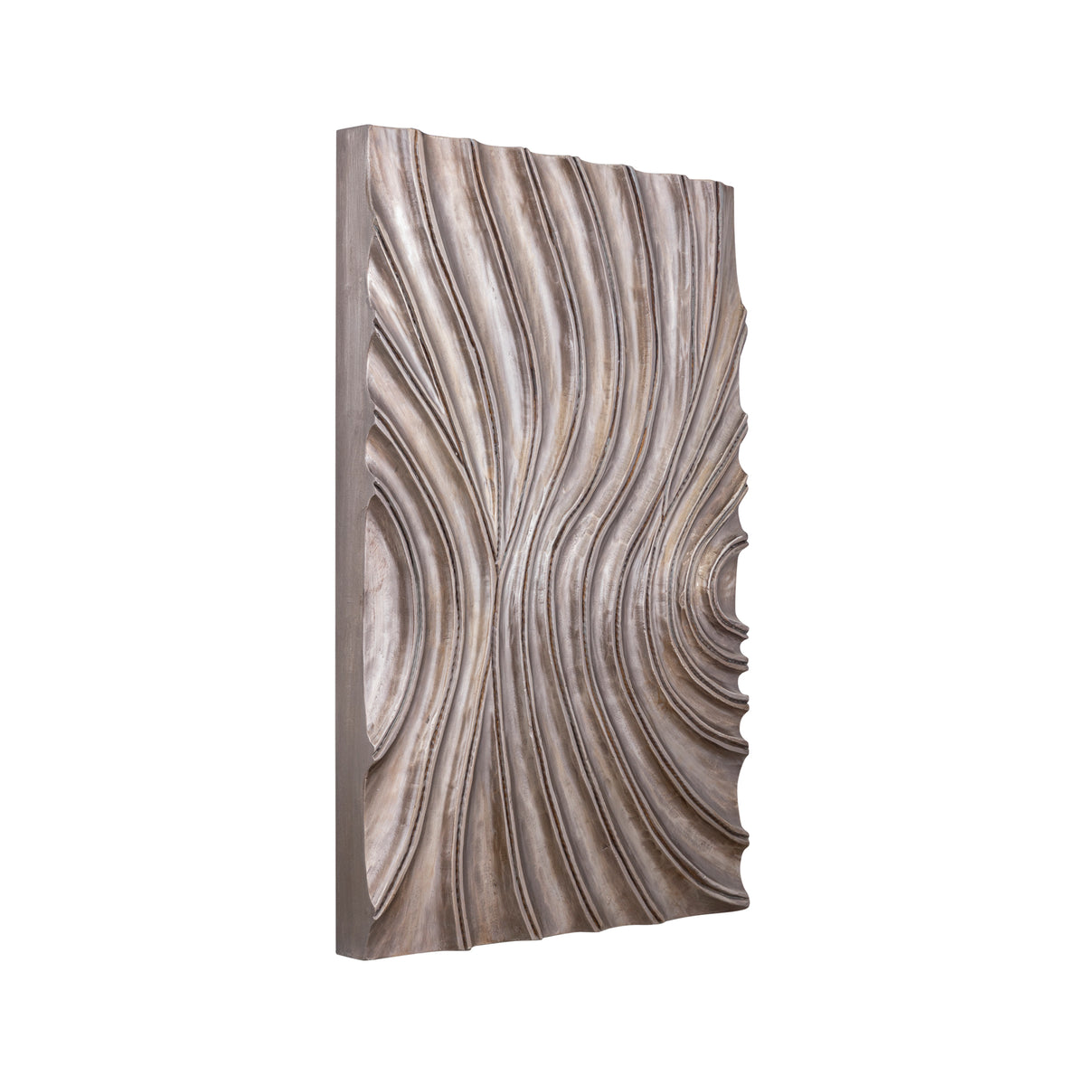 Reddie brown shiny MDF wave wall panel, small